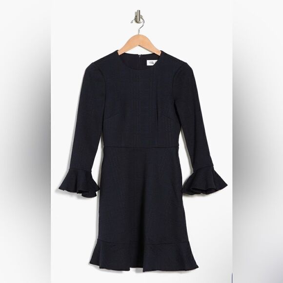 Eliza J NWT Flounce Sleeve A-Line Dress in Navy Size 10 - Picture 4 of 10
